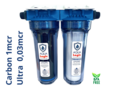 AQUA Logic - Inline Duo 3/4 - Carbon + Ultra Full-Size - 0,03mcr - 10 INCH - Gen2 - (Inbouw Waterfilter)